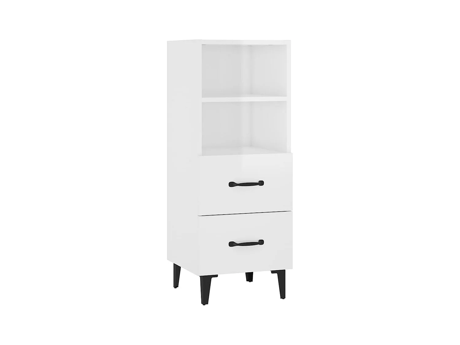 Credenza buffet cassettiera mobile contenitore organizer cucina soggiorno lucido 34,5 x 34 x 90 cm derivati ​​del legno bianco 02_0030624