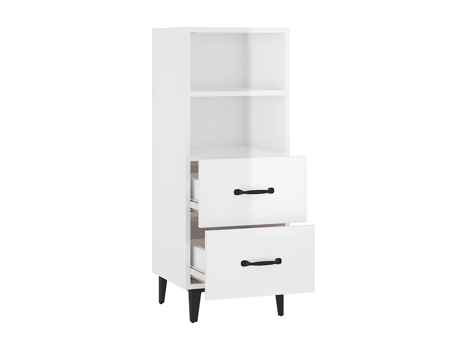 Aparador buffet cómoda armario mueble organizador cocina salón brillante 34,5 x 34 x 90 cm madera contrachapada blanco 02_0030624