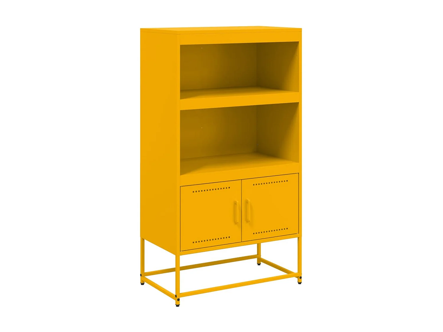 Aparador buffet cómoda armario mueble organizador cocina salón salón alto amarillo mostaza 68,5 x 38,5 x 123,5 cm acero Amarillo 02_0034733