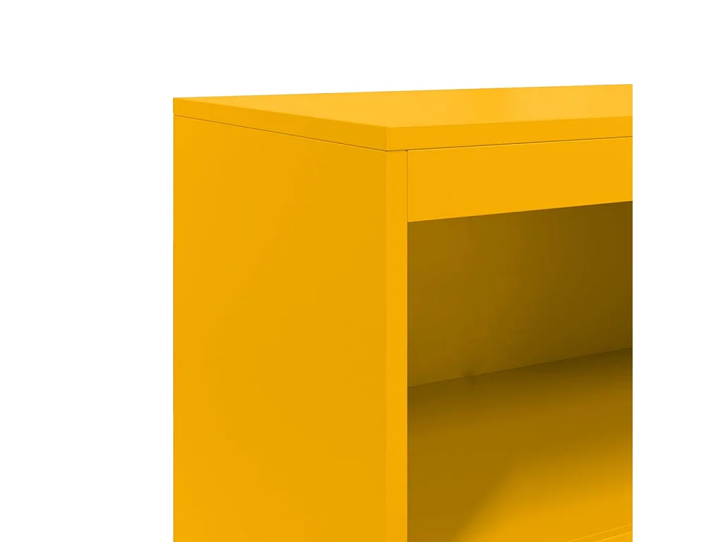 Aparador buffet cómoda armario mueble organizador cocina salón salón alto amarillo mostaza 68,5 x 38,5 x 123,5 cm acero Amarillo 02_0034733