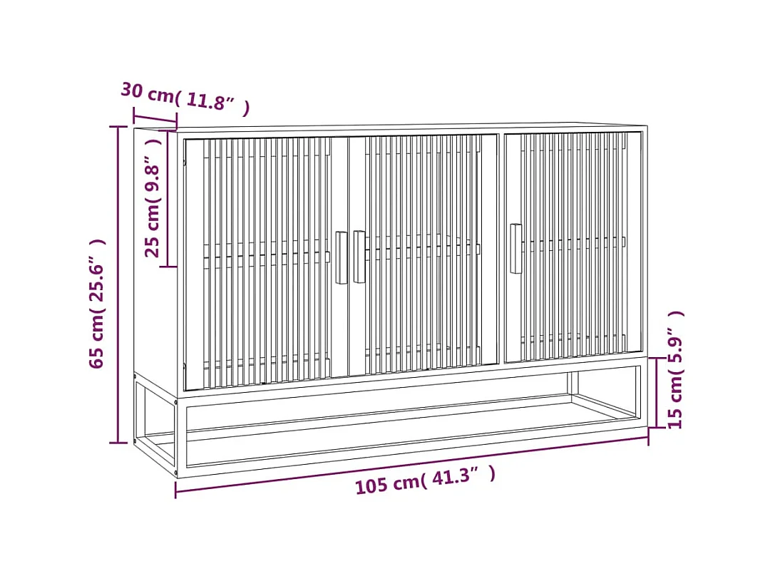 Aparador buffet cómoda mueble mueble de almacenamiento organizador cocina salón salón 105 x 30 x 65 cm madera contrachapada marrón 02_0029502
