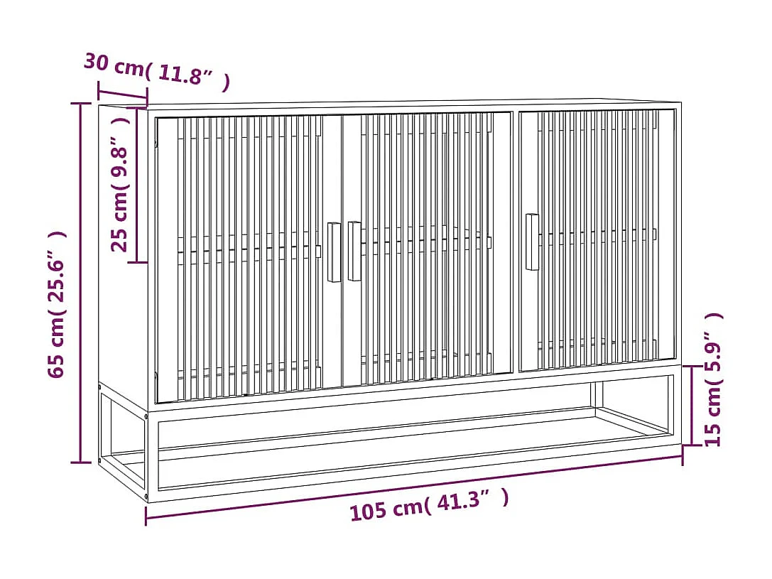 Credenza buffet cassettiera mobile contenitore organizer cucina soggiorno soggiorno 105 x 30 x 65 cm derivati ​​del legno marrone 02_0029502