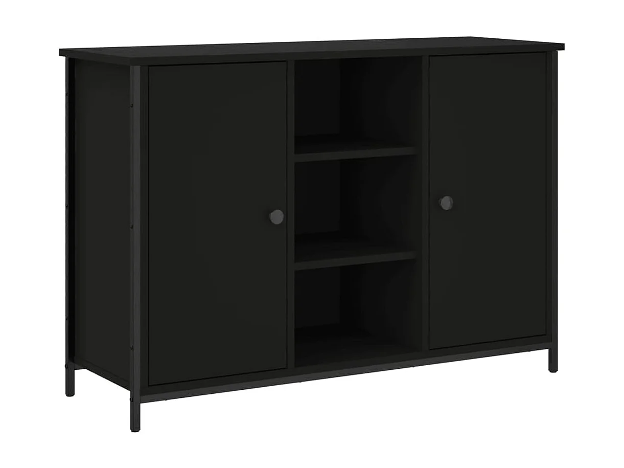 Credenza buffet cassettiera mobile contenitore organizer cucina soggiorno soggiorno 100 x 35 x 70 cm derivati ​​del legno nero 02_0035790
