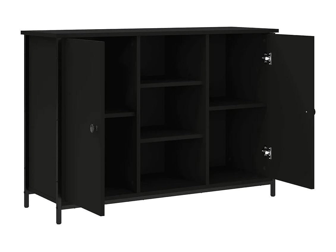 Credenza buffet cassettiera mobile contenitore organizer cucina soggiorno soggiorno 100 x 35 x 70 cm derivati ​​del legno nero 02_0035790