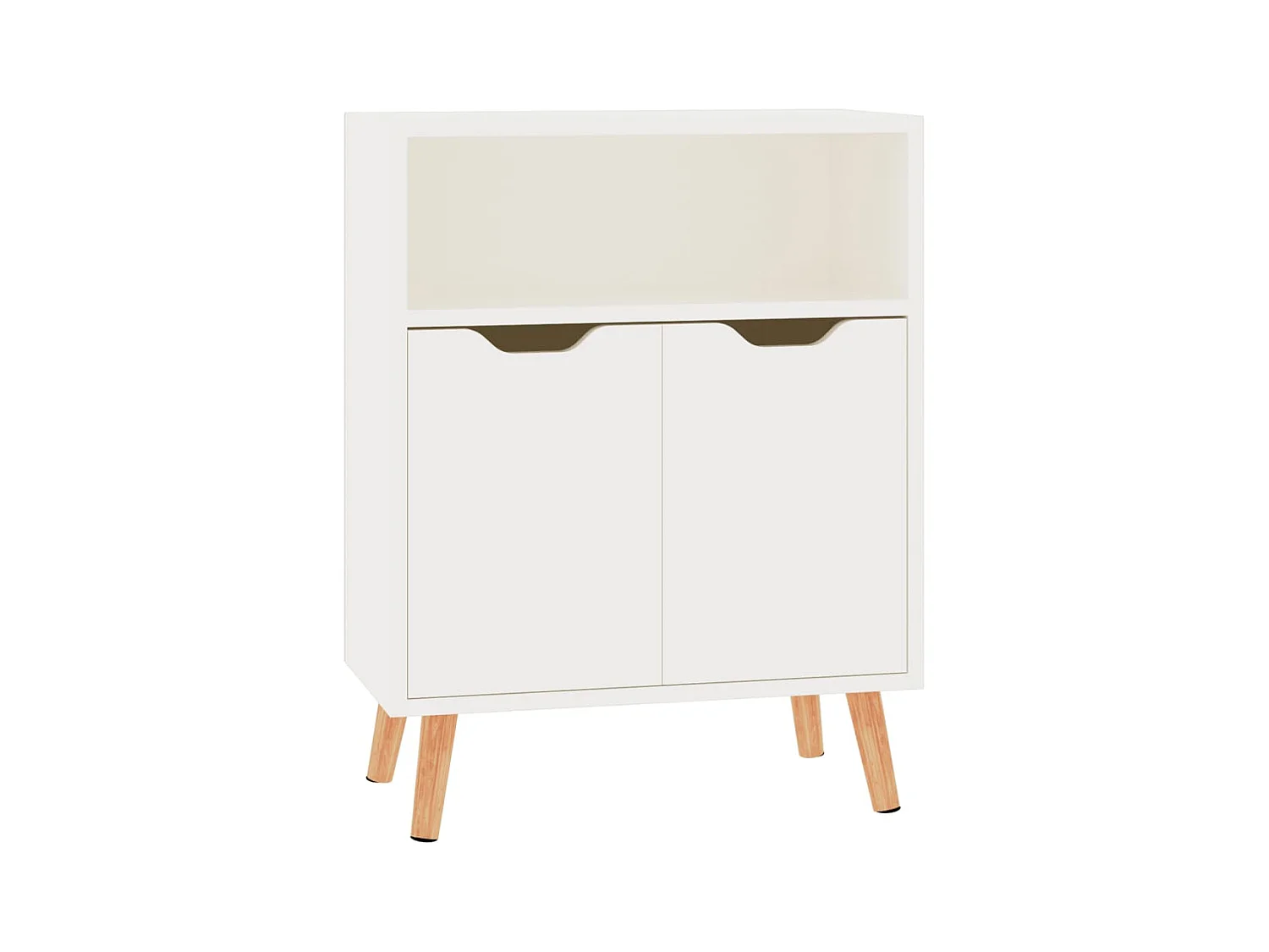 Aparador buffet cómoda armario mueble organizador cocina salón salón brillante 60 x 30 x 72 cm madera contrachapada blanco 02_0030656