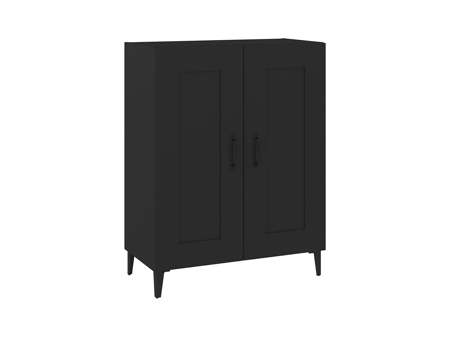 Aparador buffet cómoda mueble mueble de almacenaje organizador cocina salón salón 69,5 x 34 x 90 cm madera contrachapada negra 02_0036054
