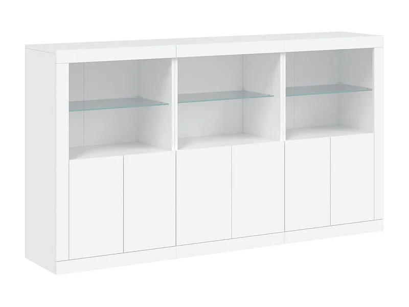 Aparador cómoda cómoda armario mueble organizador cocina salón salón con luces LED 181,5 x 37 x 100 cm blanco 02_0029838