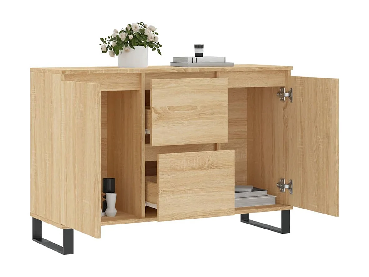 Aparador cômoda armário armário organizador cozinha sala sala Sonoma 104 x 35 x 70 cm madeira trabalhada marrom 02_0031488