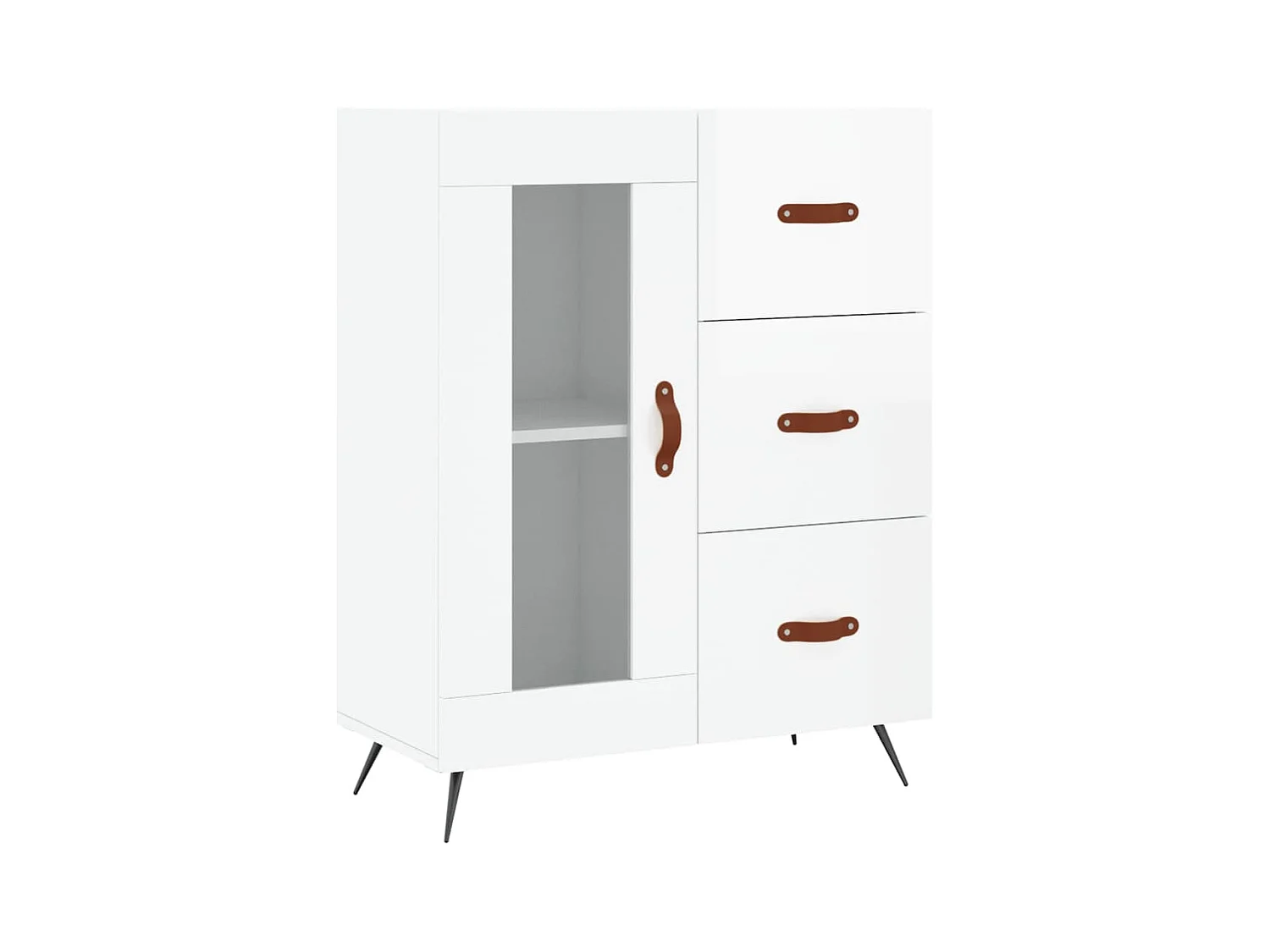 Credenza buffet cassettiera mobile contenitore organizer cucina soggiorno lucido 69,5 x 34 x 90 cm derivati ​​del legno bianco 02_0030729