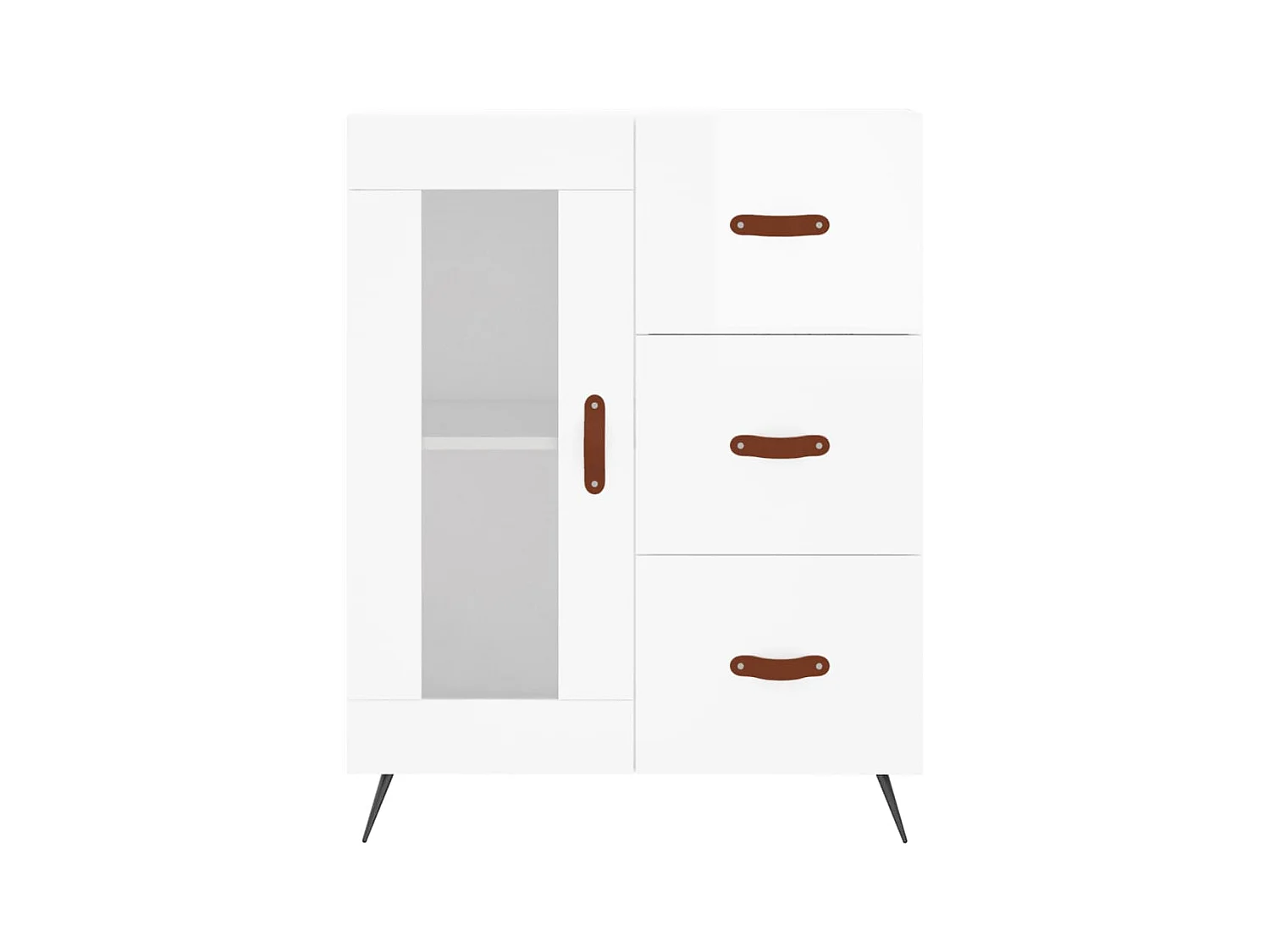 Credenza buffet cassettiera mobile contenitore organizer cucina soggiorno lucido 69,5 x 34 x 90 cm derivati ​​del legno bianco 02_0030729