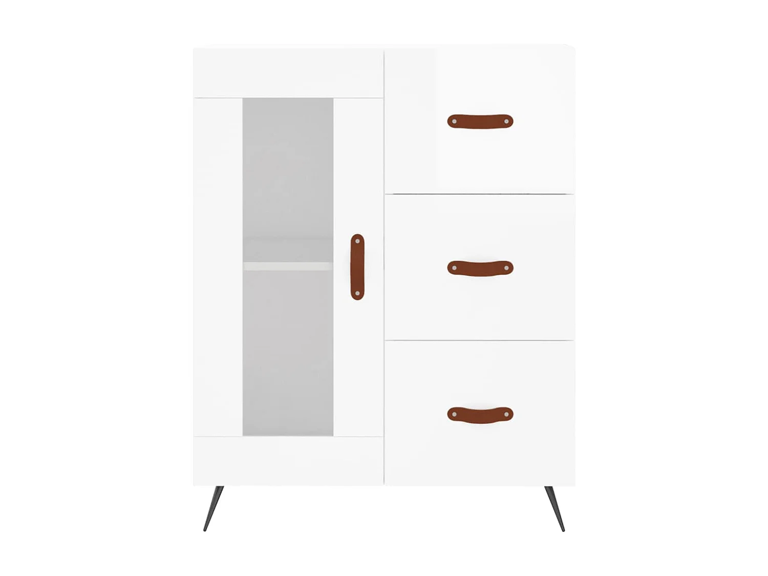 Credenza buffet cassettiera mobile contenitore organizer cucina soggiorno lucido 69,5 x 34 x 90 cm derivati ​​del legno bianco 02_0030729