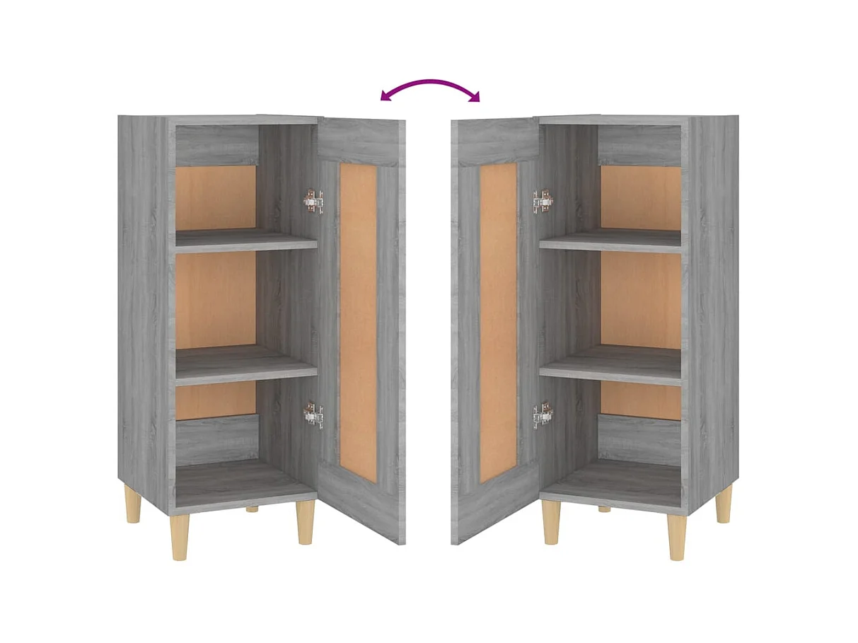 Aparador cômoda armário armário organizador cozinha sala sala Sonoma 34,5 x 34 x 90 cm madeira trabalhada cinza 02_0036315