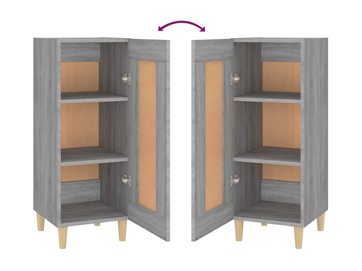 Aparador cômoda armário armário organizador cozinha sala sala Sonoma 34,5 x 34 x 90 cm madeira trabalhada cinza 02_0036315