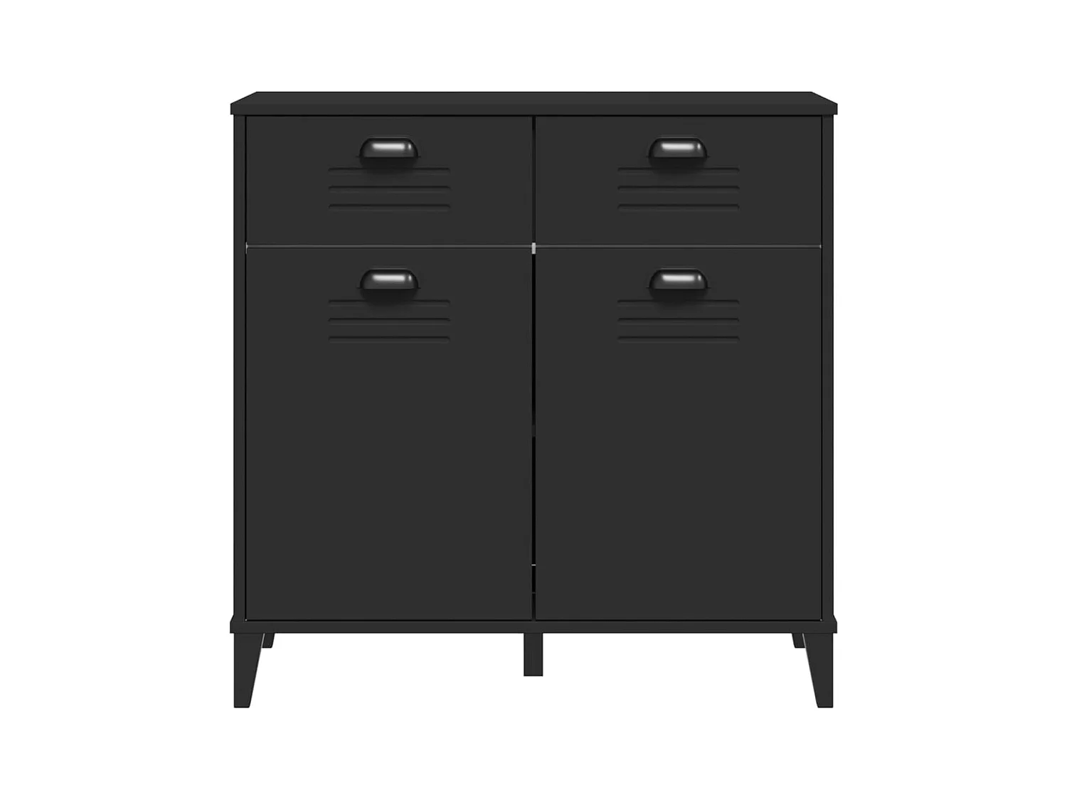 Credenza buffet cassettiera mobile contenitore organizer cucina soggiorno soggiorno 80 x 40 x 80 cm pannelli compositi nero 02_0036632