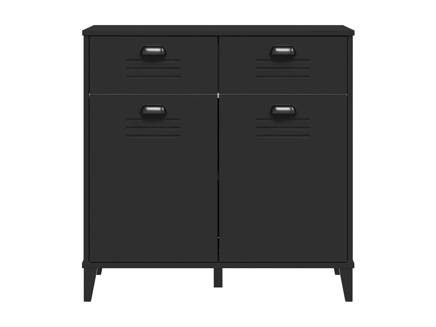 Credenza buffet cassettiera mobile contenitore organizer cucina soggiorno soggiorno 80 x 40 x 80 cm pannelli compositi nero 02_0036632
