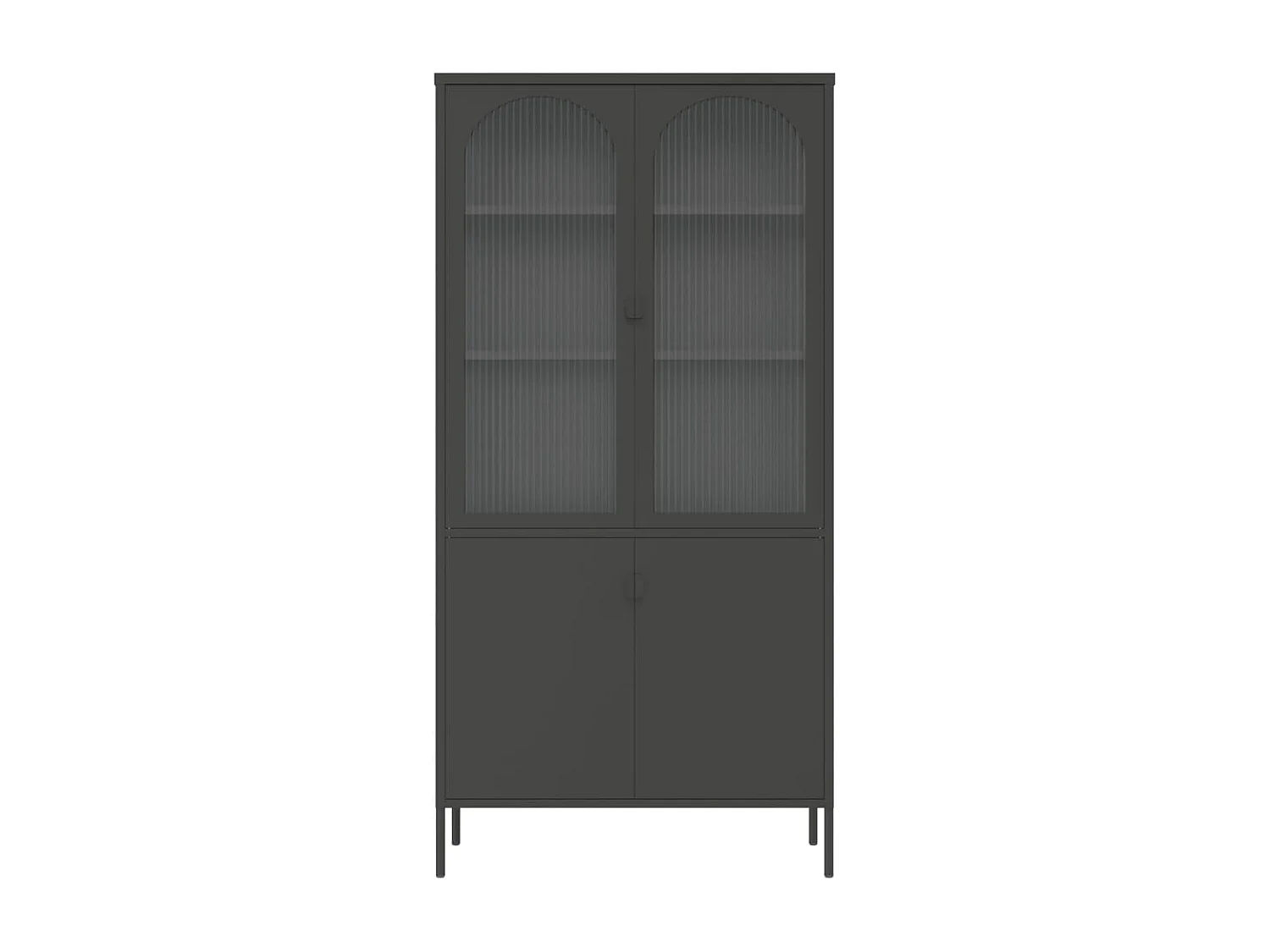 Credenza buffet cassettiera mobile contenitore organizer cucina soggiorno soggiorno alto 90 x 40 x 180 cm vetro e acciaio nero 02_0035140