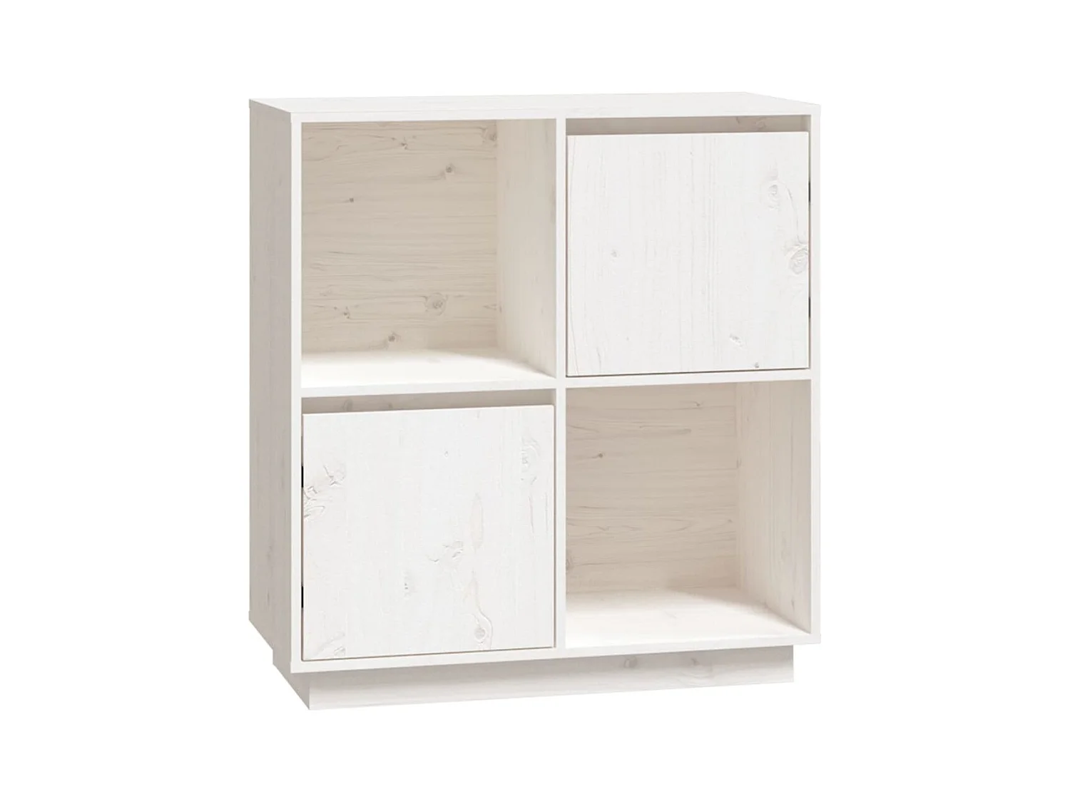 Aparador Cómoda Cómoda Mueble Almacenamiento Organizador Cocina Salón Salón 74 x 35 x 80 cm Madera Maciza de Pino Blanco 02_0030502