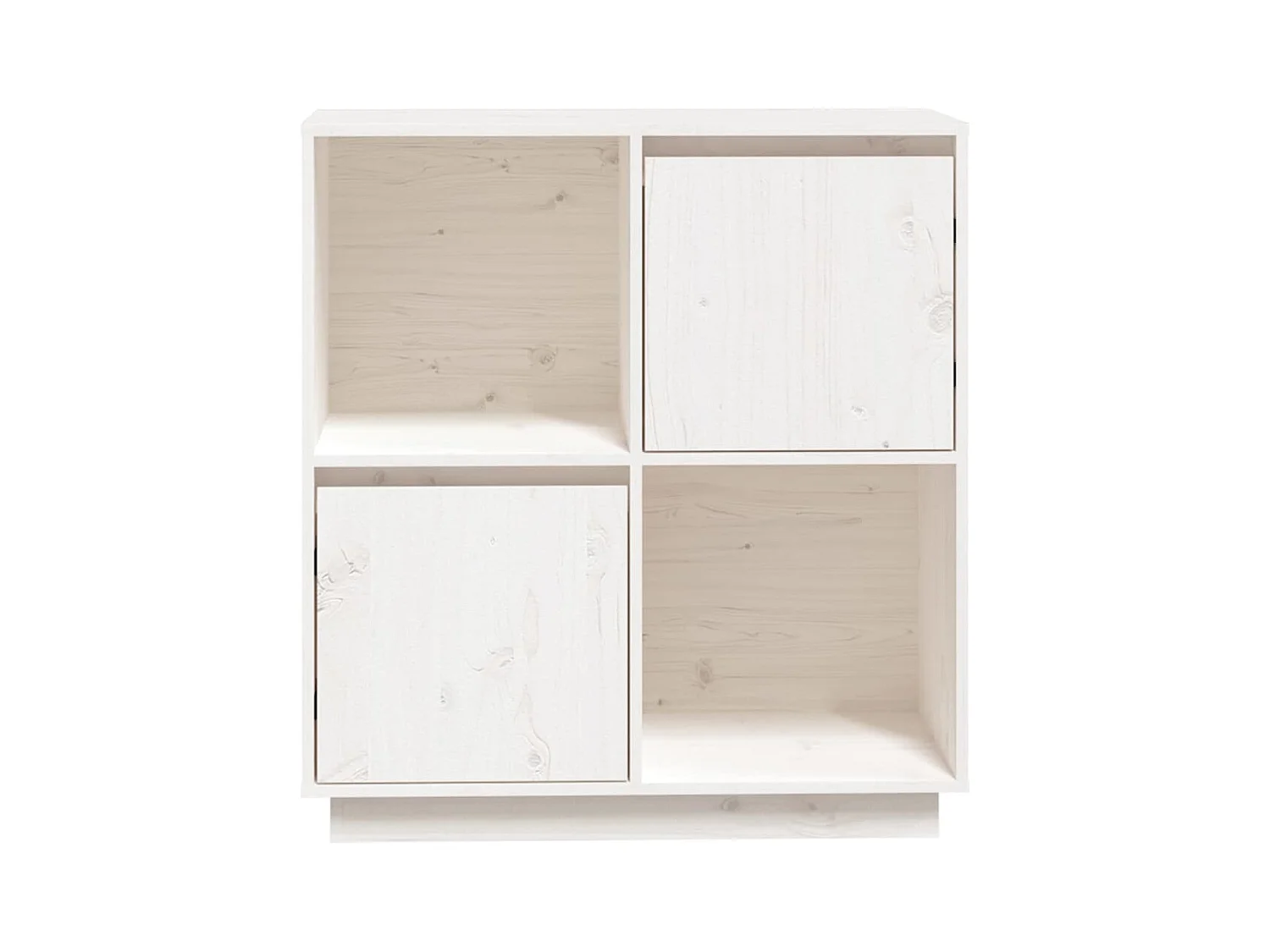 Aparador Cómoda Cómoda Mueble Almacenamiento Organizador Cocina Salón Salón 74 x 35 x 80 cm Madera Maciza de Pino Blanco 02_0030502