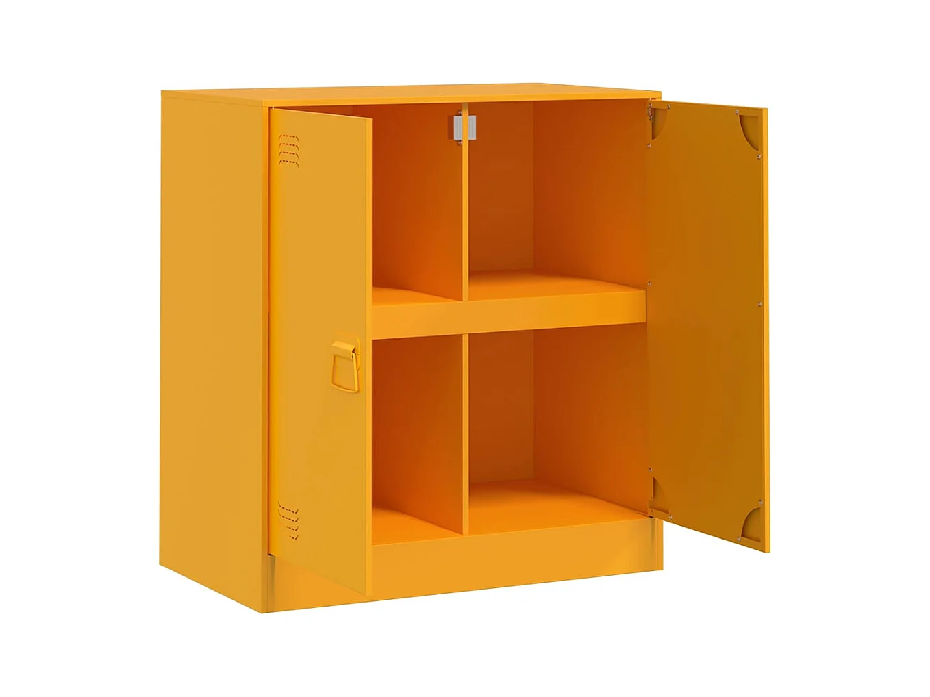 Aparador buffet cómoda armario mueble organizador cocina salón salón amarillo mostaza 67 x 39 x 73 cm acero Amarillo 02_0035700