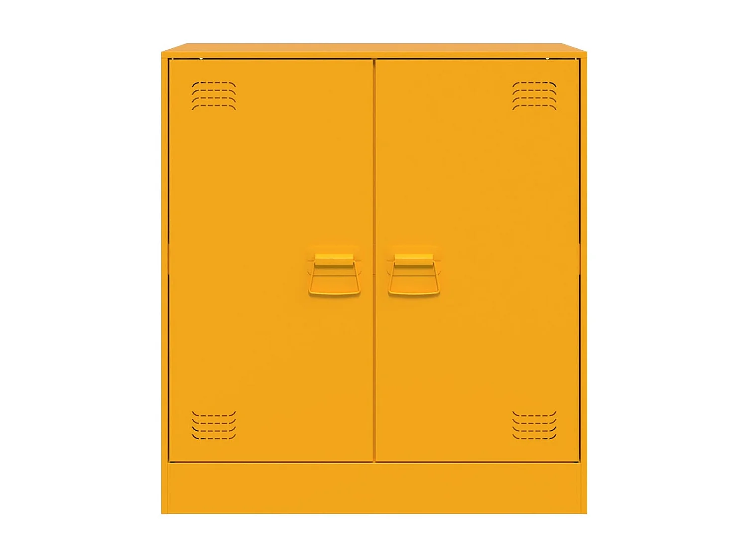 Credenza buffet cassettiera mobile contenitore organizer cucina soggiorno soggiorno giallo senape 67 x 39 x 73 cm acciaio Giallo 02_0035700