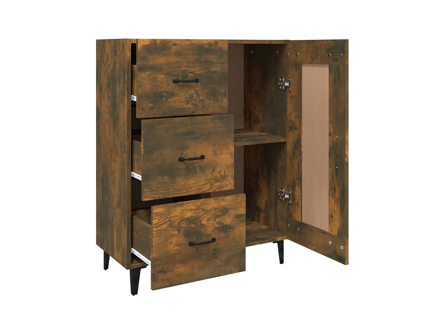 Buffet aparador cômoda armário unidade de armazenamento organizador cozinha sala de estar 69,5 x 34 x 90 cm madeira trabalhada marrom 02_0031044