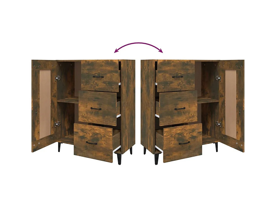 Buffet aparador cômoda armário unidade de armazenamento organizador cozinha sala de estar 69,5 x 34 x 90 cm madeira trabalhada marrom 02_0031044
