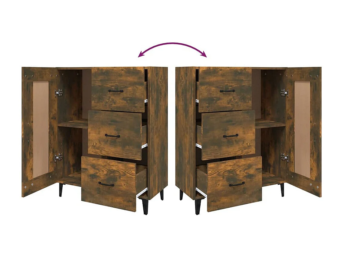 Buffet aparador cômoda armário unidade de armazenamento organizador cozinha sala de estar 69,5 x 34 x 90 cm madeira trabalhada marrom 02_0031044