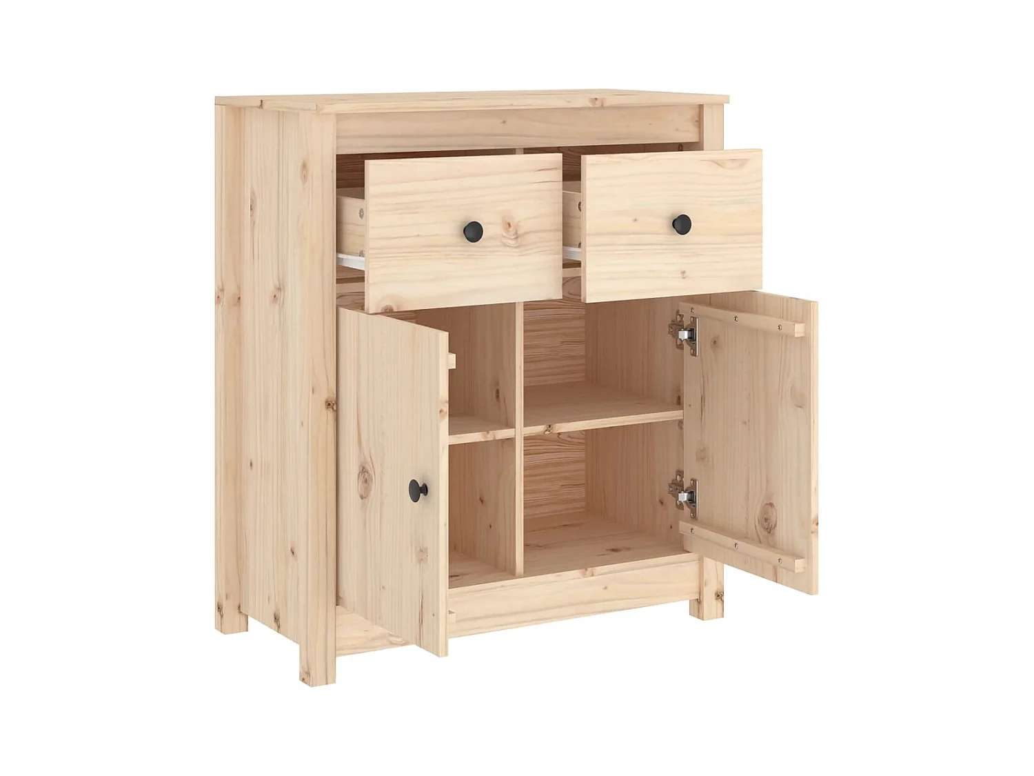 Buffet aparador cômoda armário unidade de armazenamento organizador cozinha sala de estar 70 x 35 x 80 cm preto sólido marrom pinho 02_0029647