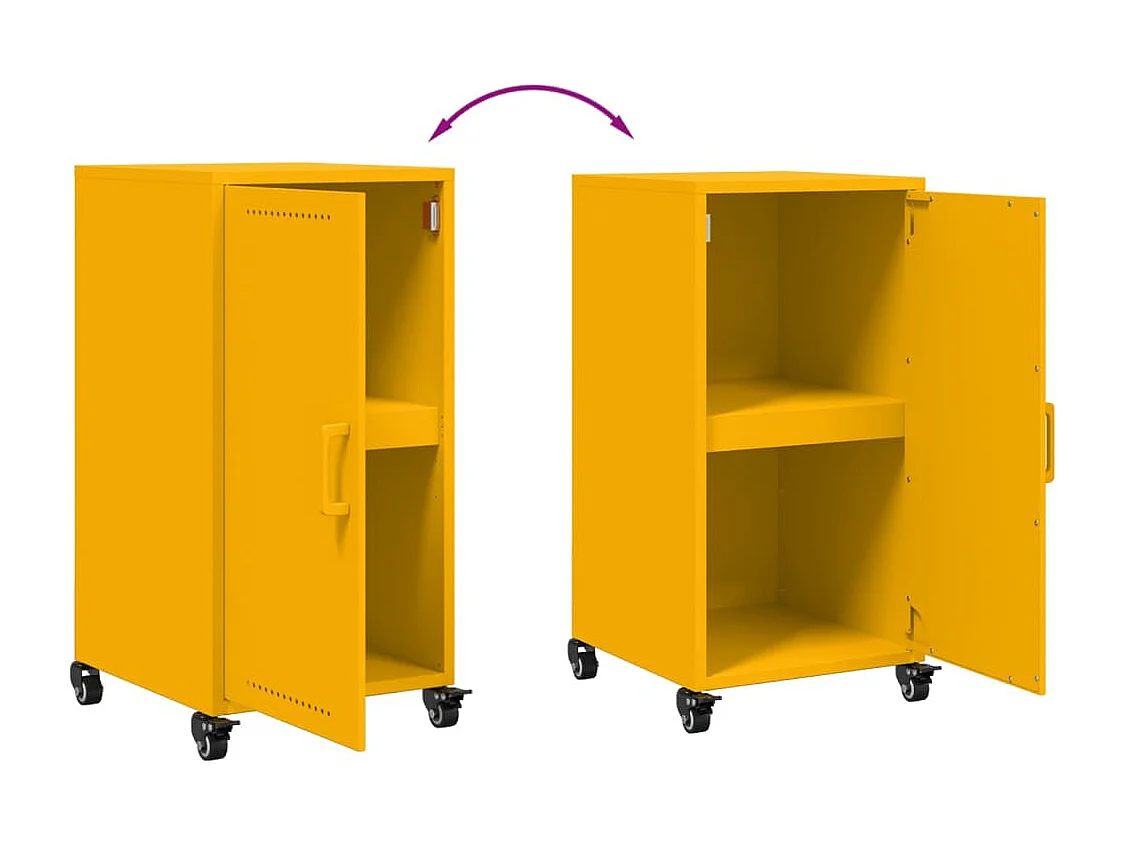 Aparador buffet cómoda armario mueble organizador cocina salón salón amarillo mostaza 36 x 39 x 72 cm acero Amarillo 02_0035694