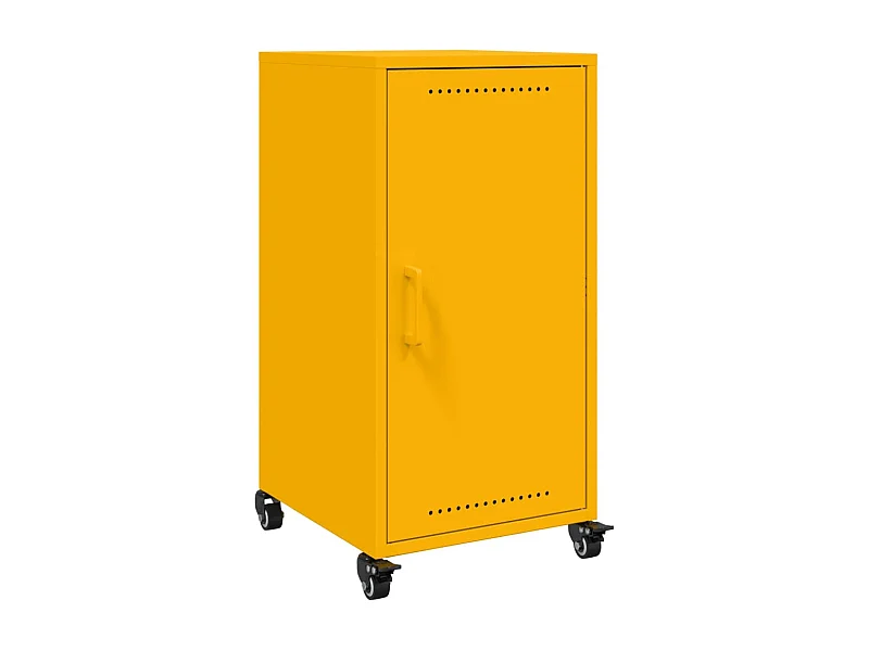 Credenza buffet cassettiera mobile contenitore organizer cucina soggiorno soggiorno giallo senape 36 x 39 x 72 cm acciaio Giallo 02_0035694
