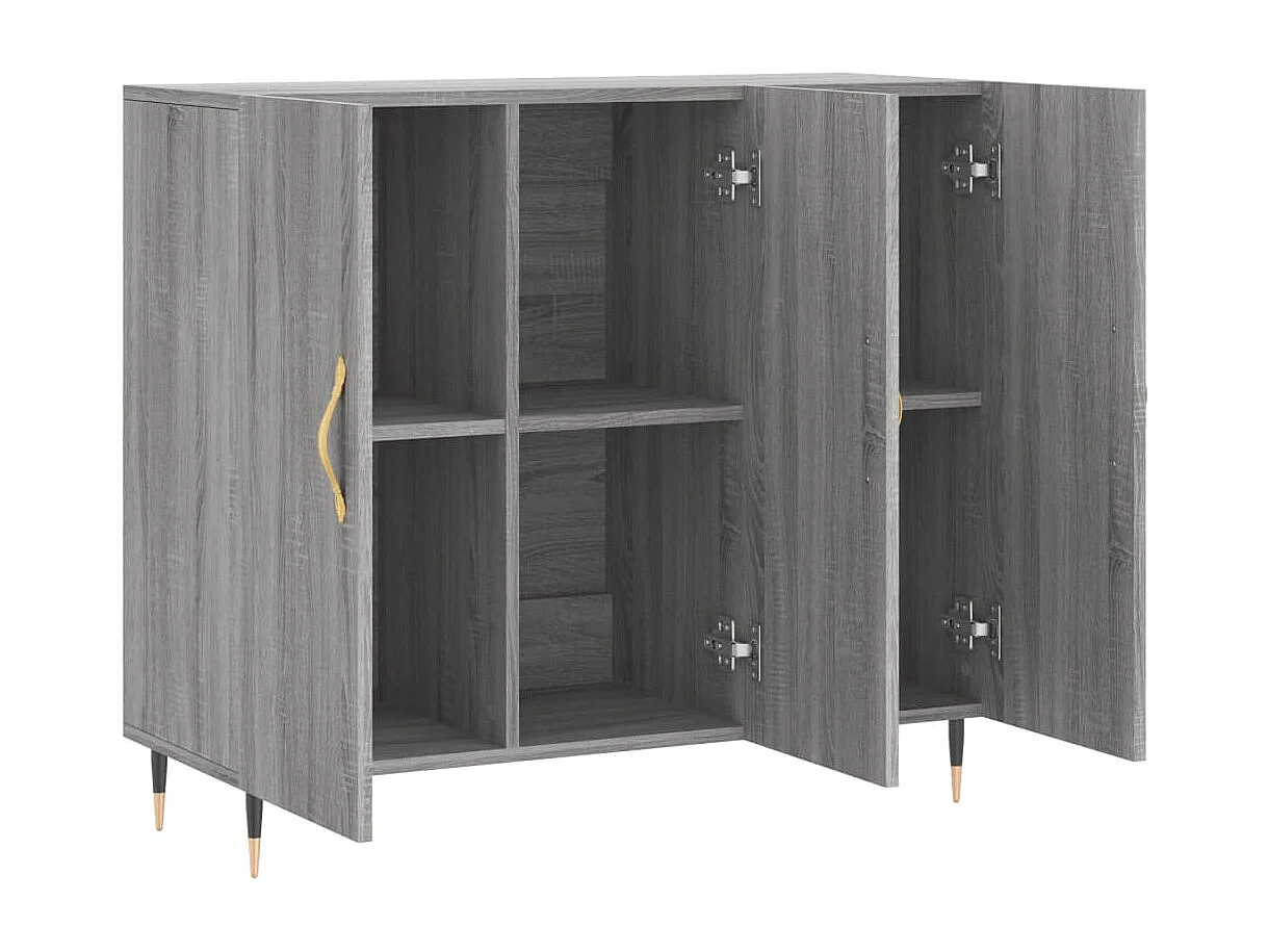 Aparador cómoda cómoda armario mueble organizador cocina salón salón Sonoma 90 x 34 x 80 cm madera contrachapada gris 02_0036547