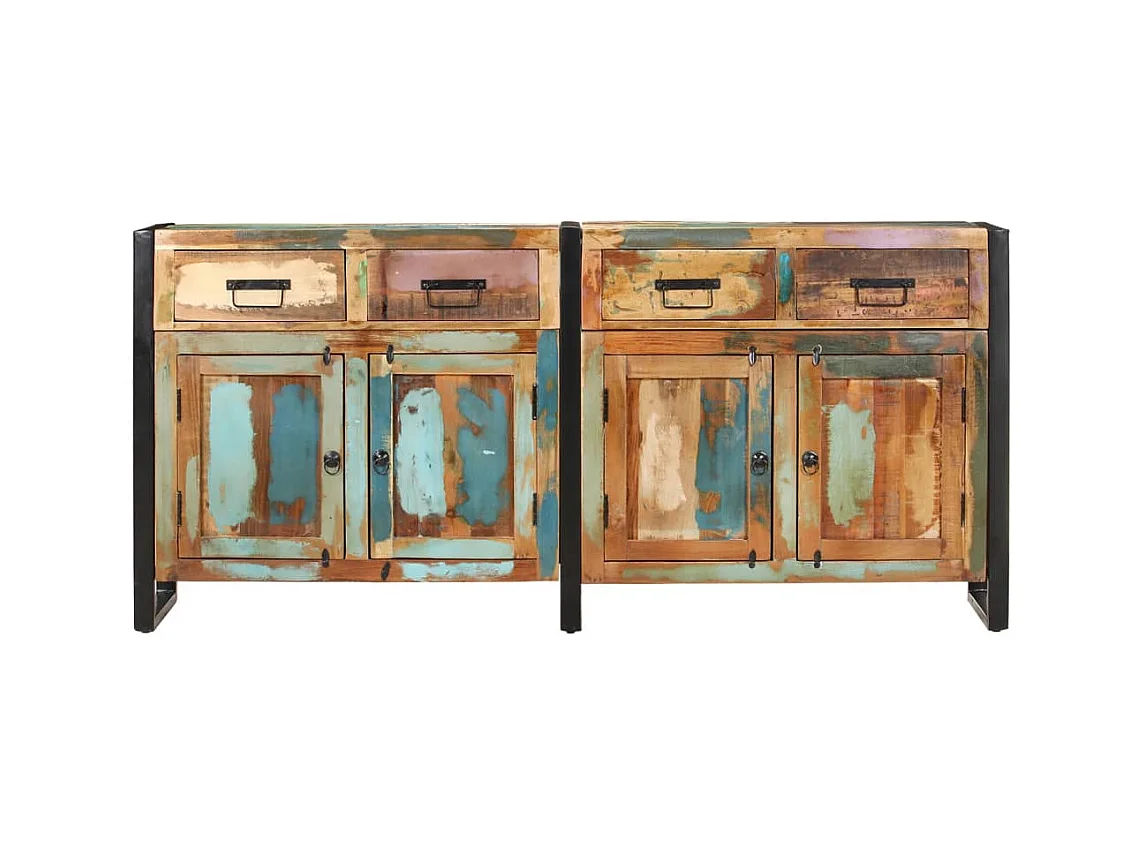 Aparador cómoda cómoda mueble mueble de almacenaje organizador cocina salón salón 172 x 35 x 80 cm madera maciza recuperada marrón 02_0029559