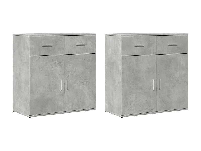 Buffet aparador cômoda armário unidade de armazenamento organizador cozinha sala salas conjunto de 2 79 x 38 x 80 cm madeira trabalhada cinza 02_0036868