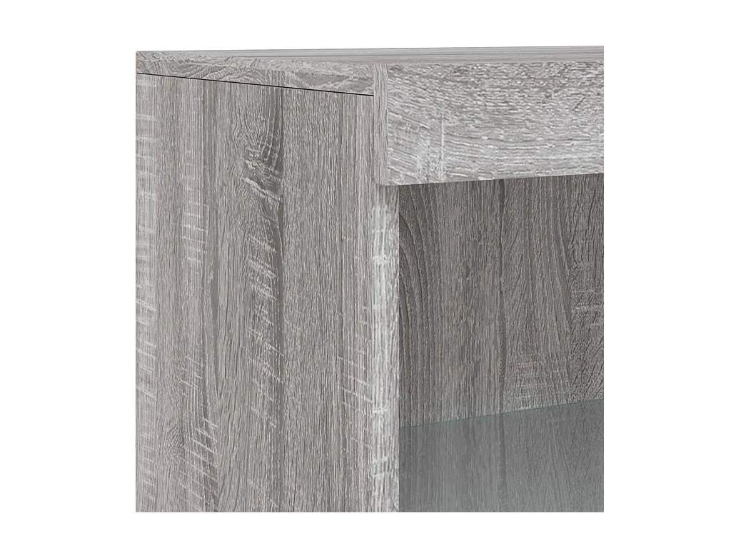 Credenza buffet cassettiera mobile contenitore organizer cucina soggiorno soggiorno con luci a LED sonoma 60,5 x 37 x 100 cm grigio 02_0030077