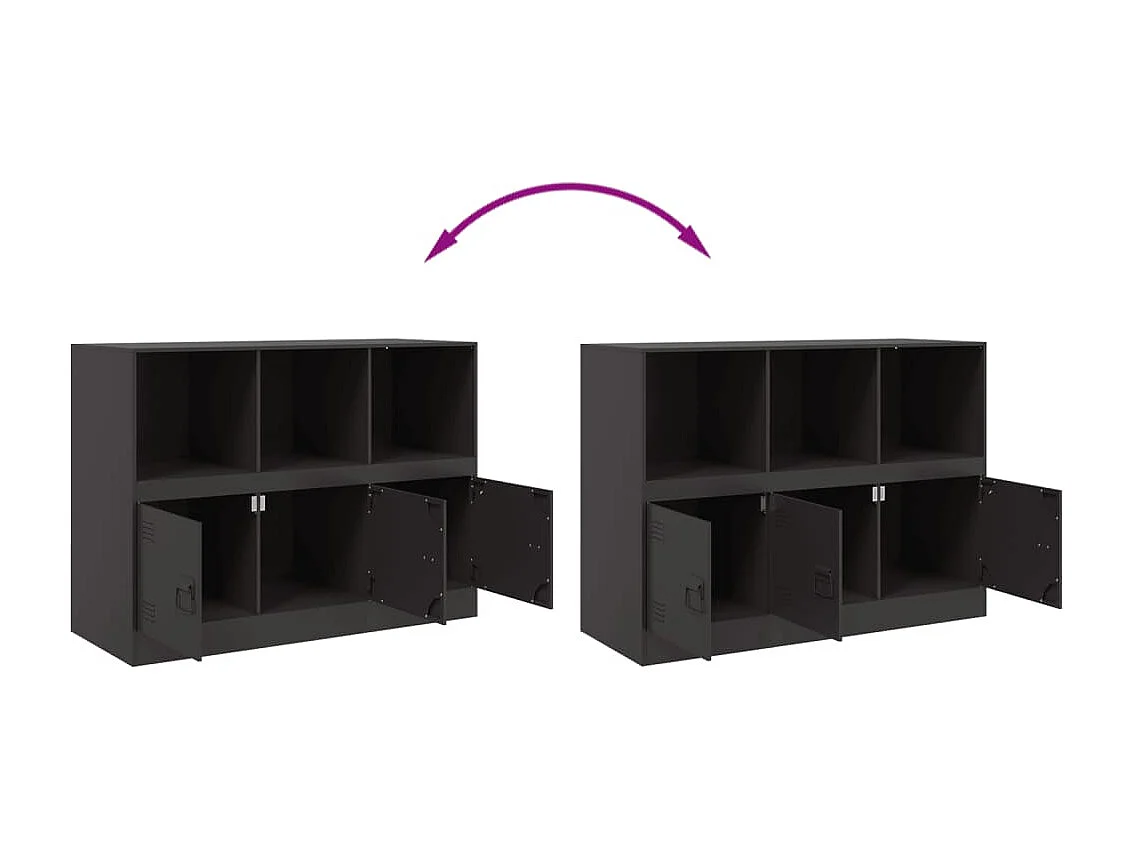 Aparador cómoda cómoda armario mueble organizador cocina salón salón 99 x 39 x 73 cm acero negro 02_0036162