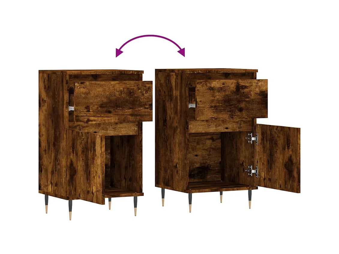 Credenza buffet cassettiera mobile contenitore organizer cucina soggiorno soggiorni set da 2 40 x 35 x 70 cm derivati ​​del legno marrone 02_0036729