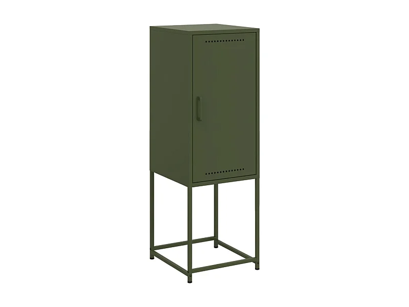 Buffet aparador cômoda armário unidade de armazenamento organizador cozinha sala sala verde oliva 36 x 39 x 107 cm aço verde 02_0036573