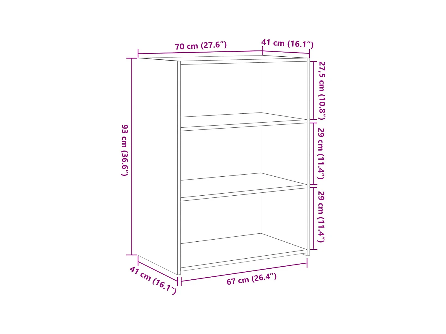 Credenza buffet cassettiera mobile contenitore organizer cucina soggiorno soggiorno 70 x 41 x 93 cm derivati ​​del legno grigio 02_0032091
