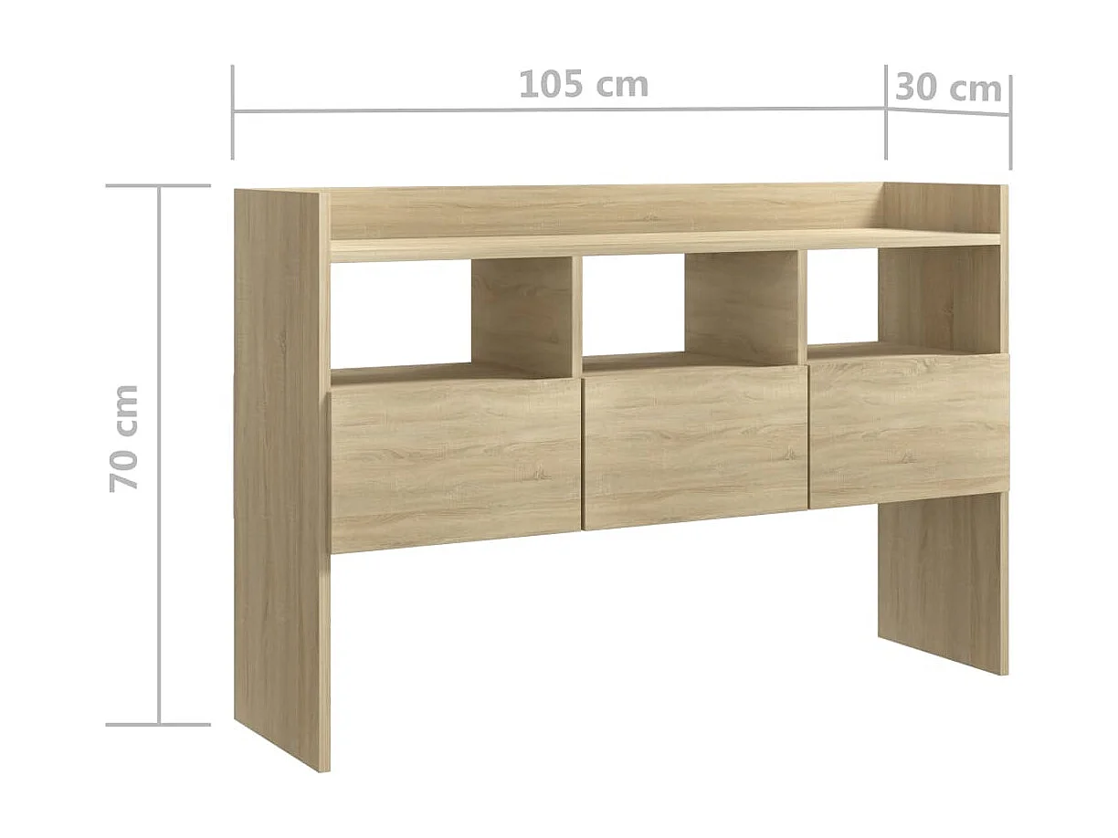 Credenza credenza cassettiera mobile contenitore organizer cucina soggiorno soggiorno Sonoma 105 x 30 x 70 cm derivati ​​del legno marrone 02_0031489