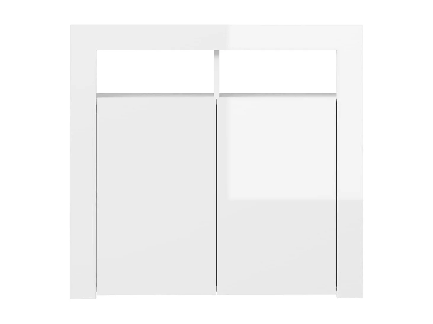 Aparador cômoda armário armário organizador cozinha sala sala com luzes LED brilhantes 80 x 35 x 75 cm branco 02_0029864