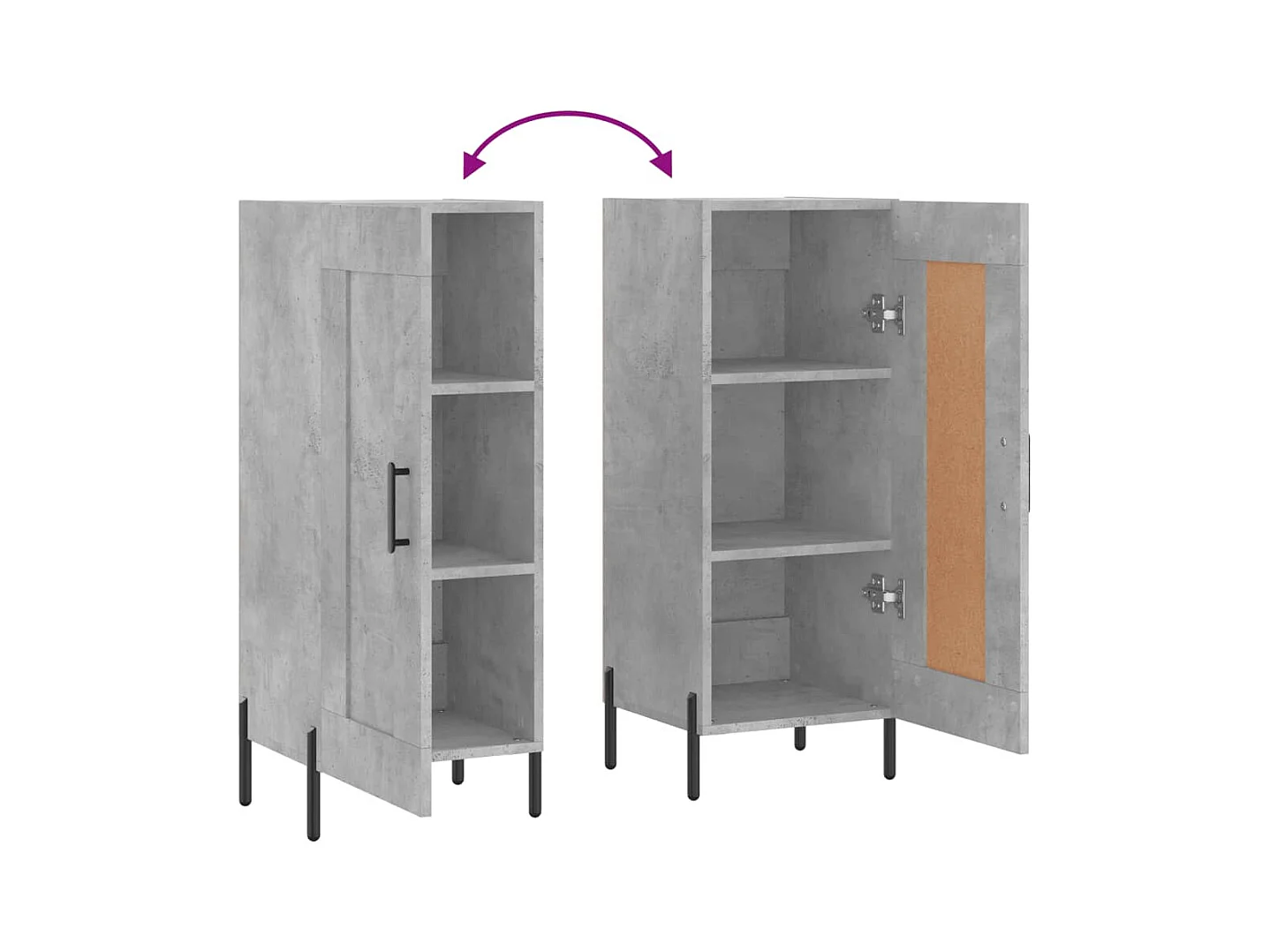 Aparador buffet cómoda mueble mueble de almacenaje organizador cocina salón salón 34,5 x 34 x 90 cm madera contrachapada gris 02_0031890