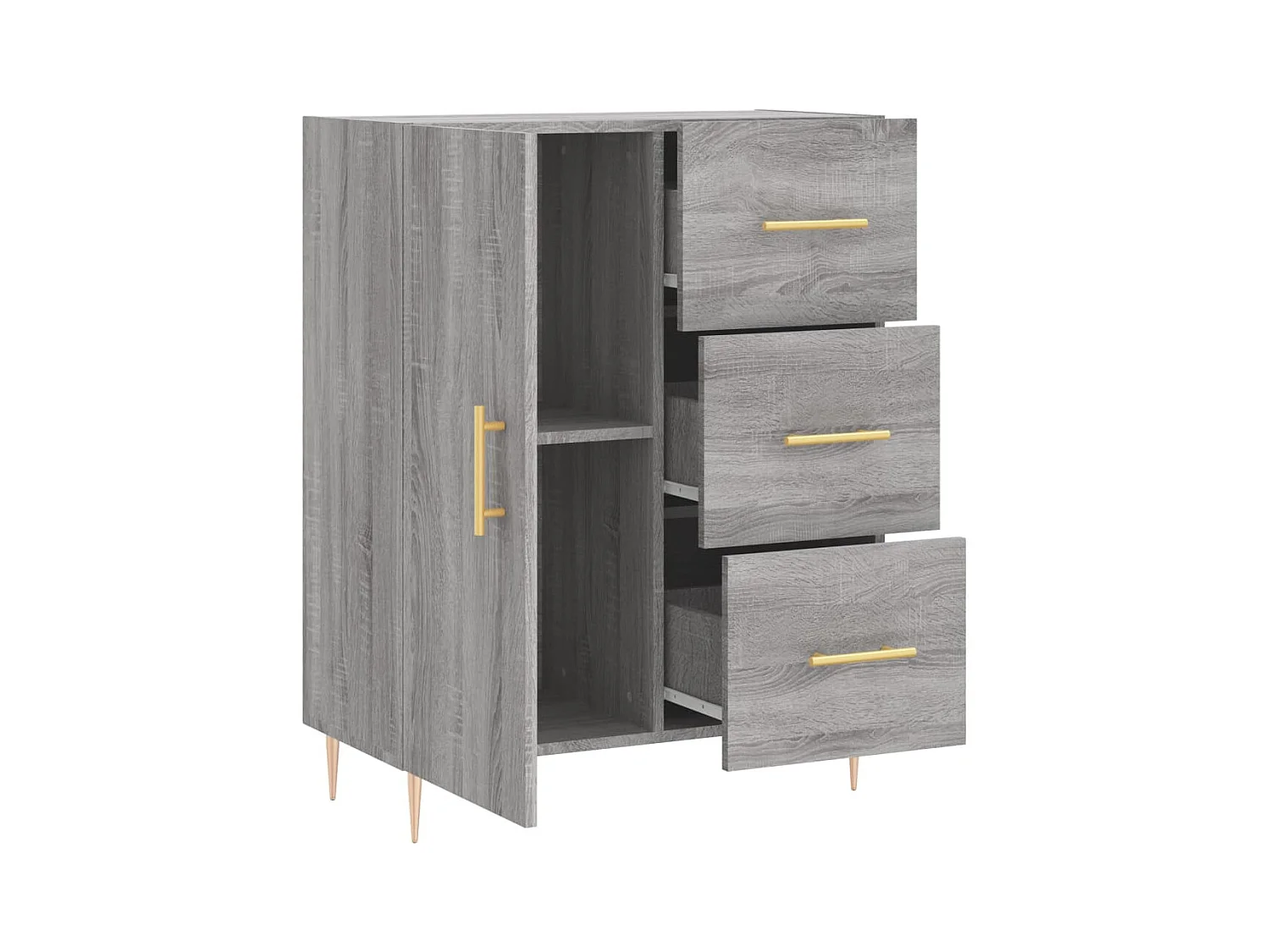 Credenza buffet cassettiera mobile contenitore organizer cucina soggiorno soggiorno Sonoma 69,5 x 34 x 90 cm derivati ​​del legno grigio 02_0036476