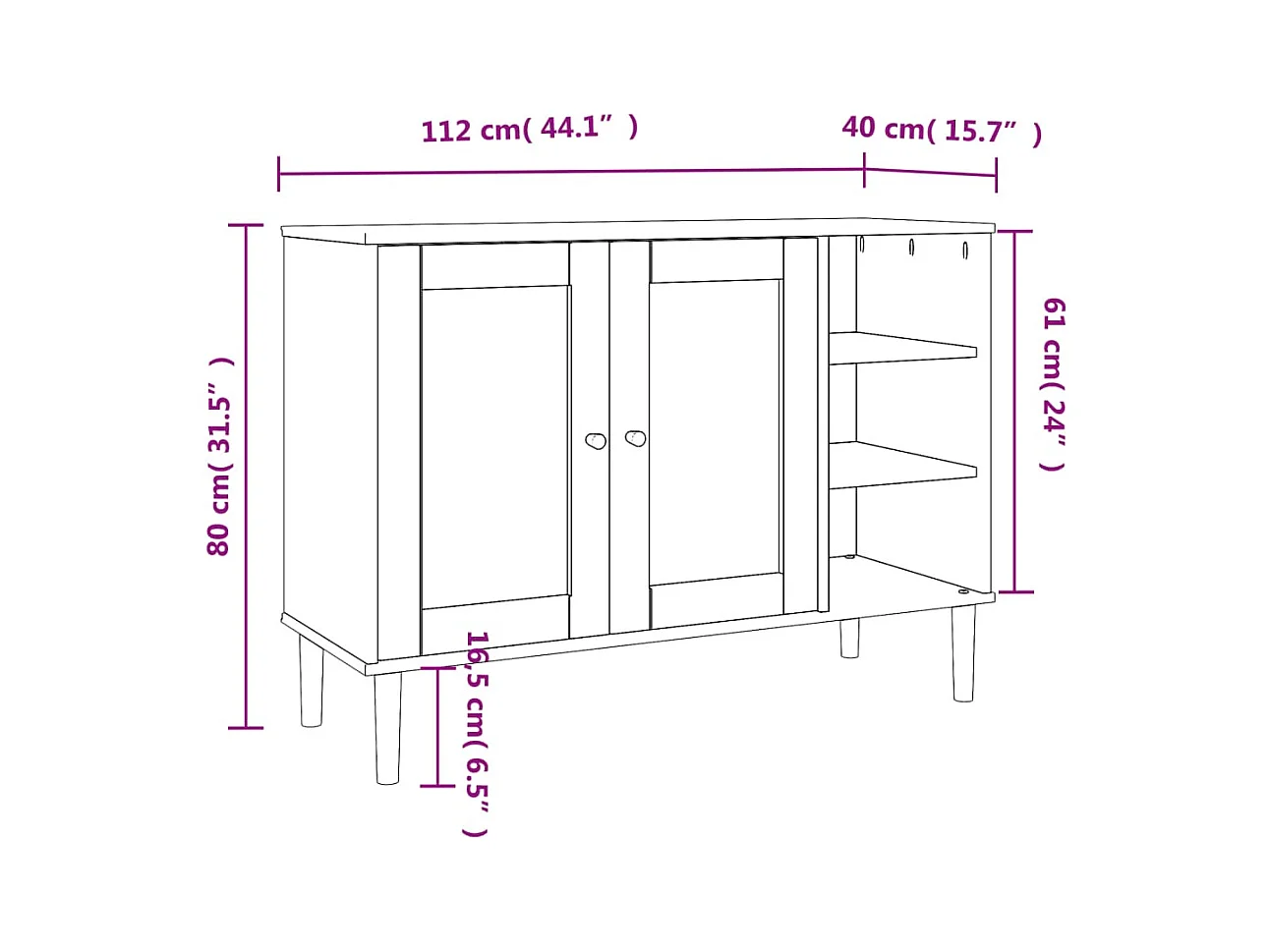 bahut commode armoire bois marron 112 x 40 x 80 cm 02_0036229