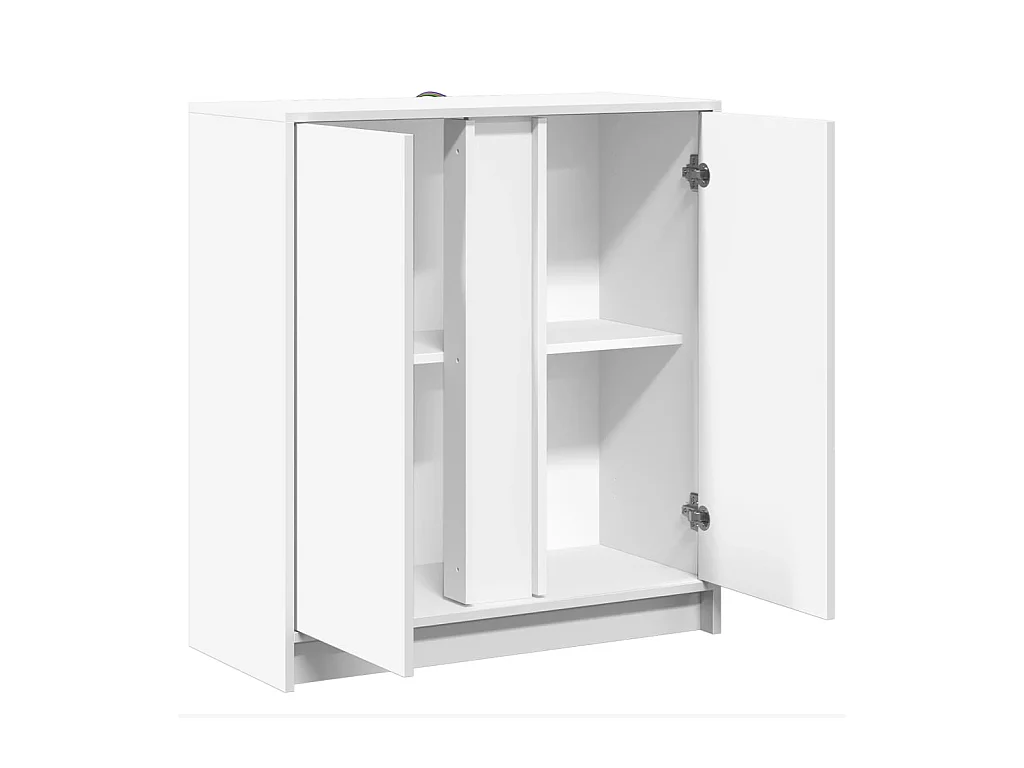 Credenza cassettiera cassettiera mobile contenitore organizer cucina soggiorno soggiorno con LED 77 x 34 x 85 cm derivati ​​del legno bianco 02_0029776