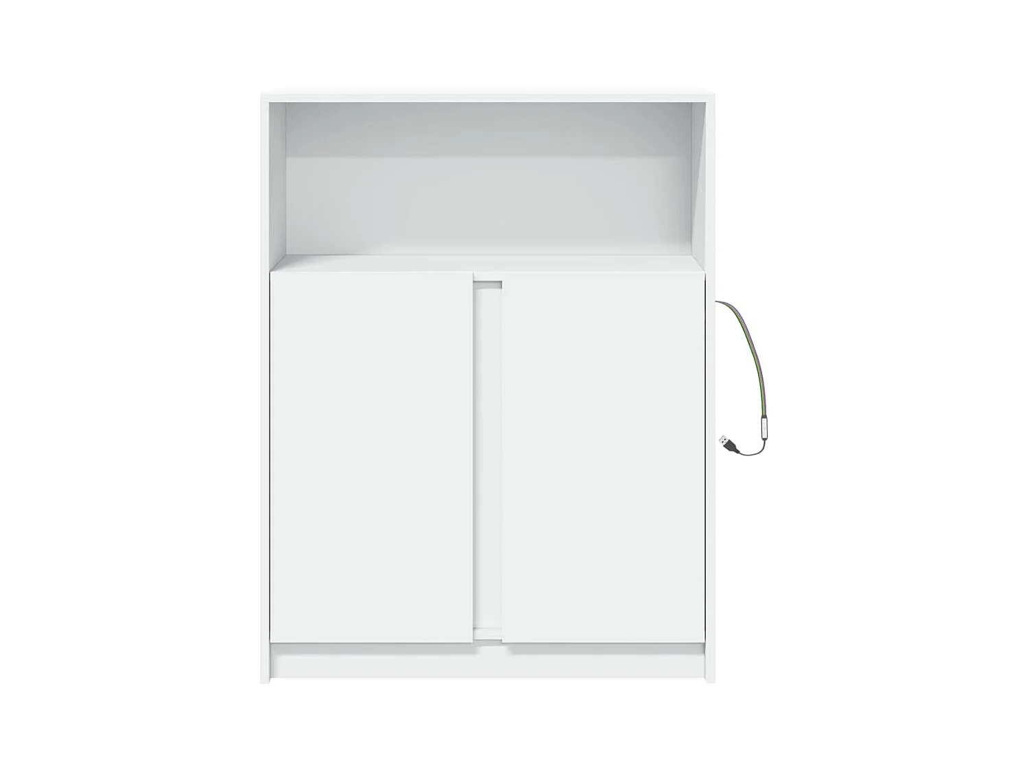 Credenza cassettiera cassettiera mobile contenitore organizer cucina soggiorno soggiorno con LED 77 x 34 x 100 cm derivati ​​del legno bianco 02_0029775