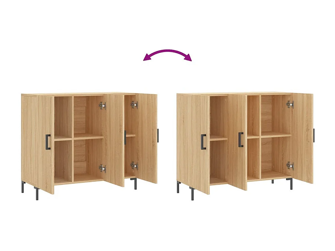 Aparador buffet cómoda mueble almacenaje organizador cocina salón salón Sonoma 90 x 34 x 80 cm madera contrachapada marrón 02_0031732