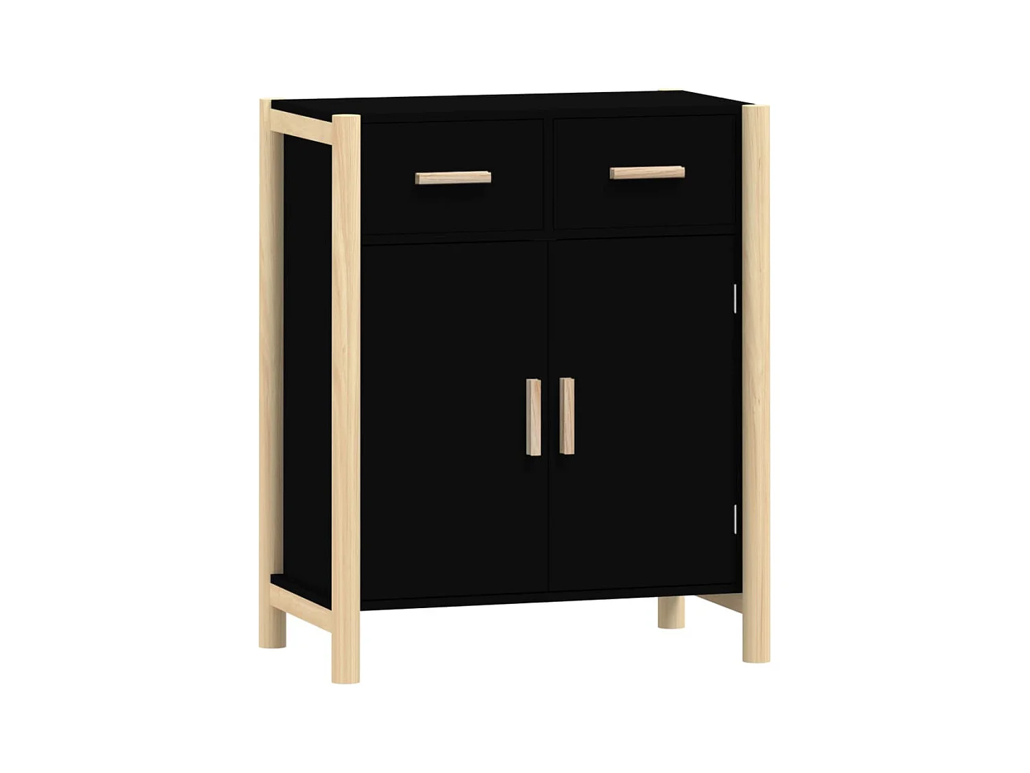 Aparador buffet cómoda mueble mueble de almacenamiento organizador cocina salón salón 62 x 38 x 75 cm madera contrachapada negra 02_0036007
