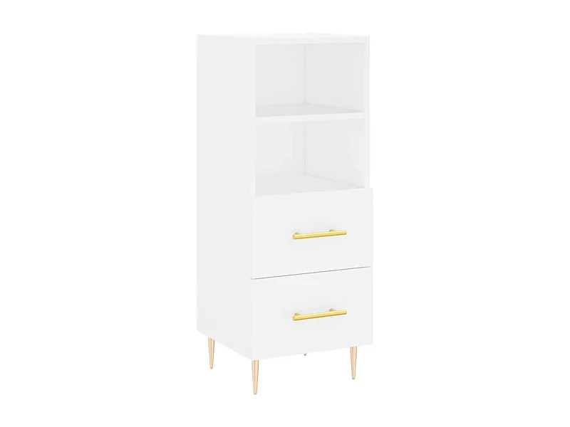 Aparador buffet cómoda mueble mueble de almacenaje organizador cocina salón salón 34,5 x 34 x 90 cm madera contrachapada blanco 02_0030257