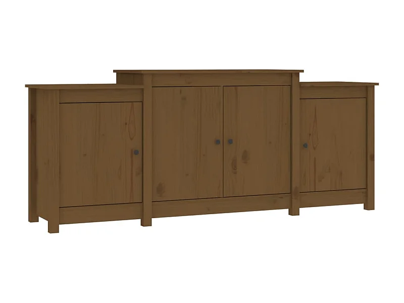 Credenza buffet cassettiera mobile contenitore organizer cucina soggiorno soggiorno 164 x 37 x 68 cm legno di pino massiccio marrone 02_0035739