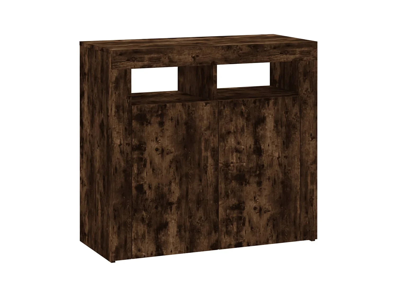 Aparador buffet cômoda armário organizador cozinha sala sala com luzes LED 80 x 35 x 75 cm marrom 02_0029892